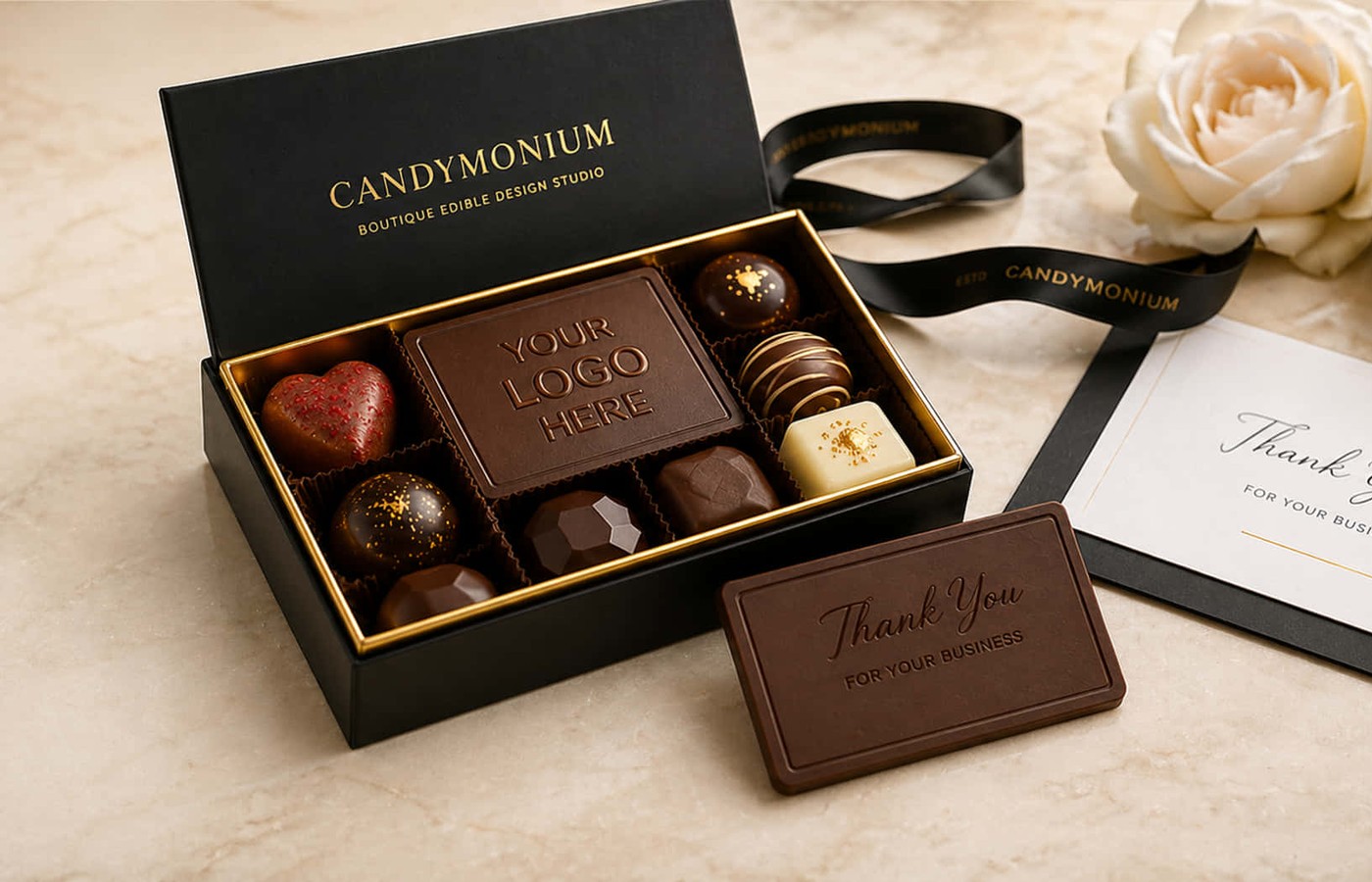 Candymonium custom chocolate gift box presentation